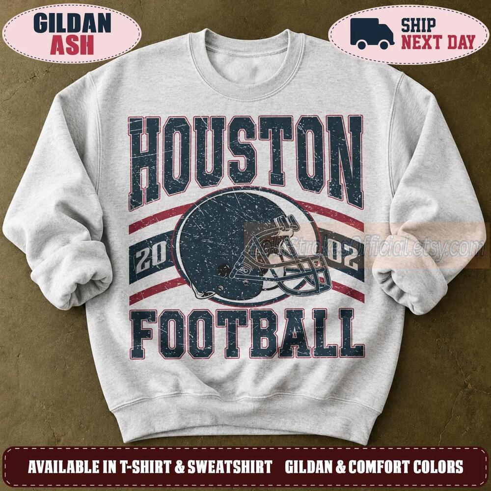 Houston 90s Retro Graphic Oversized Game Day Fan Sweatshirt HTXv83